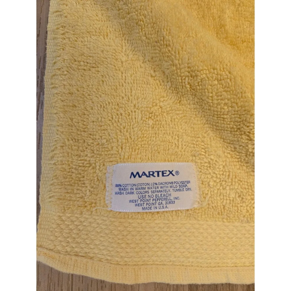 Vintage Yellow Embroidered Owl Towel Set Bath Hand Towel Martex   USA Retro
